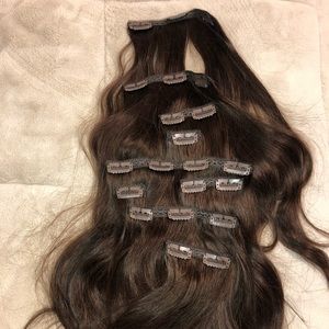 100% human hair clip in extensions